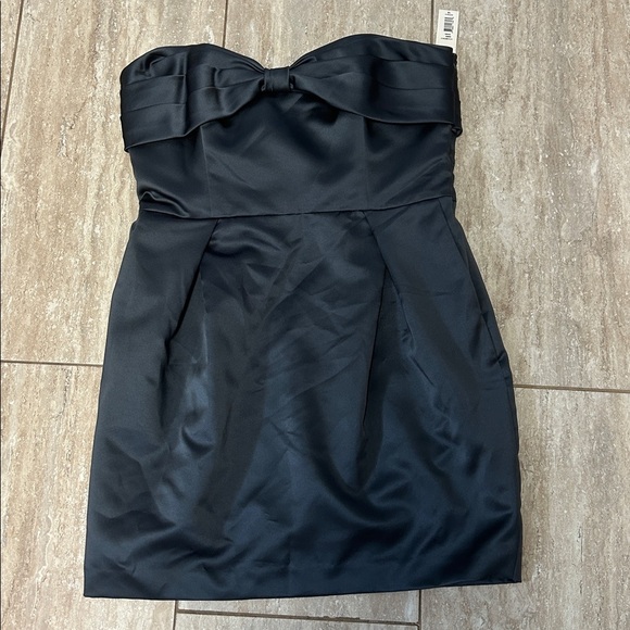 Badgley Mischka Strapless Charcoal Dress with Bow B0003 Smoke 16 - Picture 8 of 8